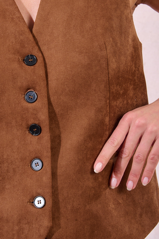 Woven Vest, Brown