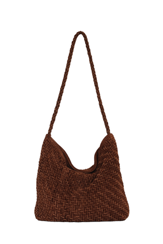 Serena Bag, Brown Suede