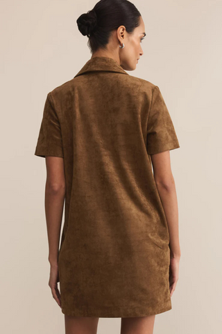 Kellie Suede Mini Dress, Coconut