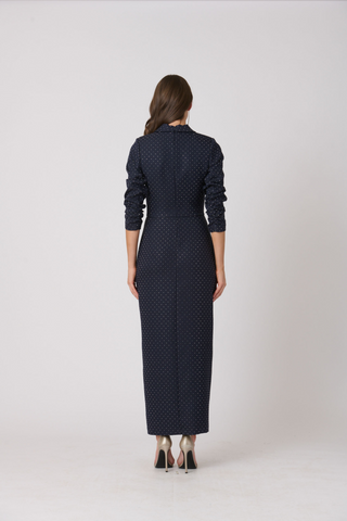 Asher Dress, Navy/Silver
