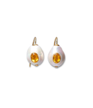 Pearl Pablo Earrings, Citrine