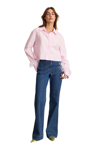 Largaux Feather Top, Baby Pink