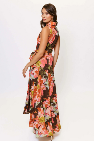 Vela Dress, Brown Vintage Floral
