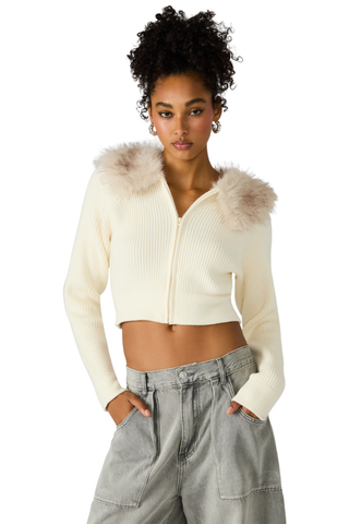 Lysia Sweater Jacket, Cream