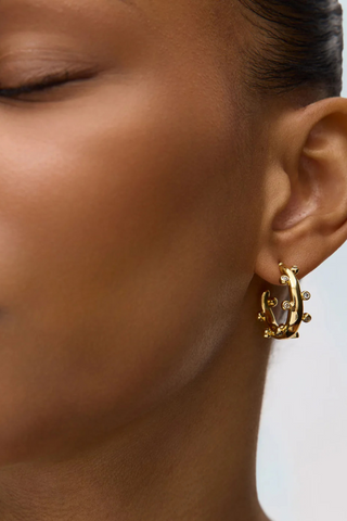Adeline Hoops, Gold/Clear