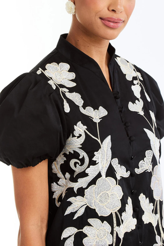 Elliana Midi Dress, Black Ivory