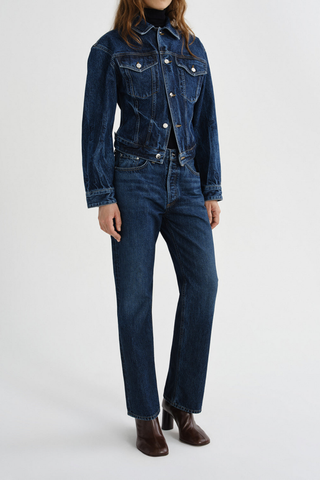 AGOLDE Lana straight-leg jean in Covell dark indigo wash.
