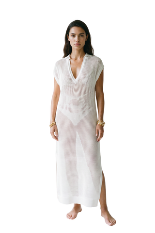 Sasha/Yvette Collar Tank, White