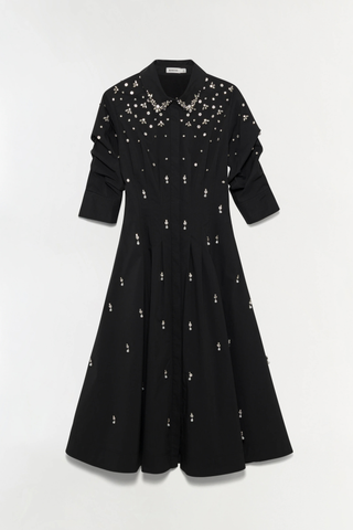 Jazz Embellished Midi Dress, Black