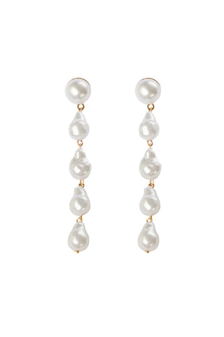 Pearl Statement Drop Earrings, Natural