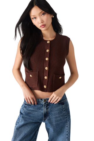 Aliya Sweater Vest, Chocolate