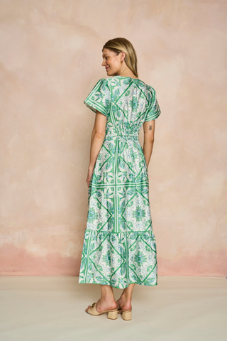 Eloise Dress, Meadow Zellige Tile