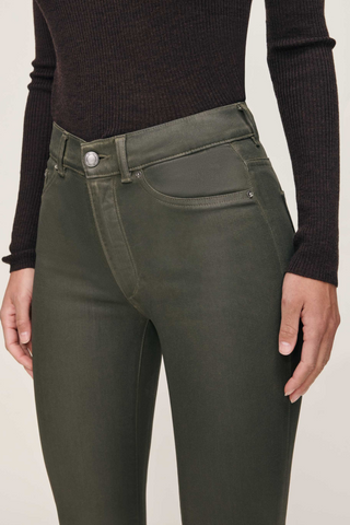 Bridget Crop Boot Jean, Moss Coated