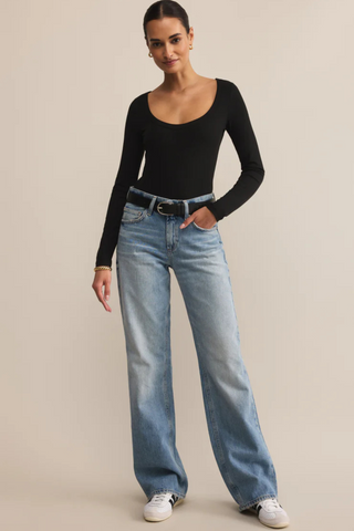 Second Skin Scoop Tee, Black