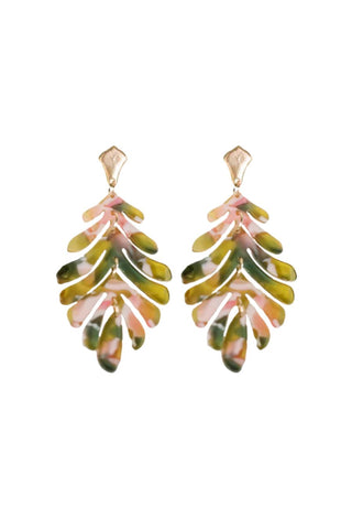 Petite Palm Earring, Green Camo