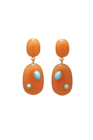 Satsuma Earrings, Orange