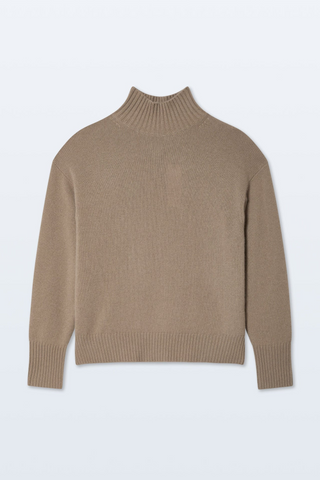 Cashmere Oversized Turtleneck, Khaki