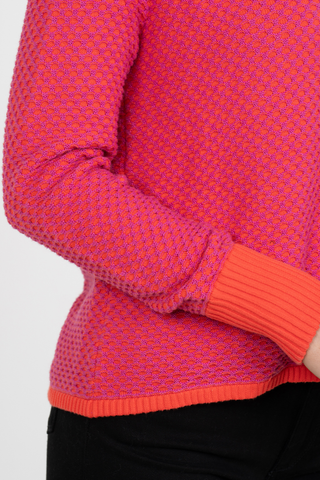 Boxy Turtleneck Sweater, Raspberry