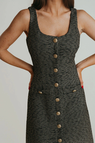 Maze Dress, Black & Gold