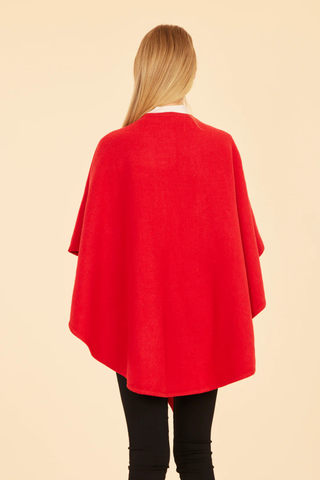 Knit Shawl Wrap, Red
