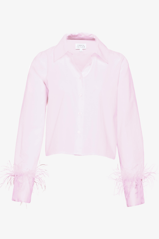 Largaux Feather Top, Baby Pink