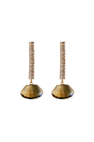 Swingy Diamond Drop Earring, Brown