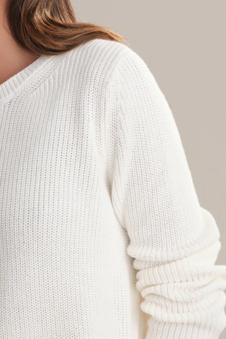 Emma Shaker Sweater, Chalk