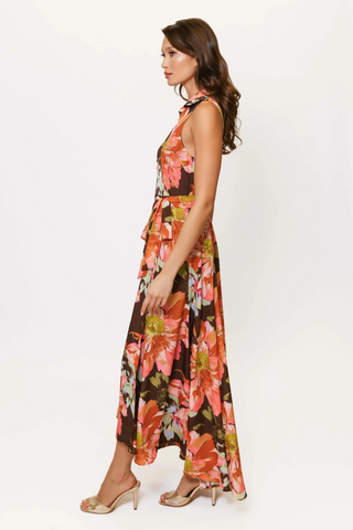 Vela Dress, Brown Vintage Floral