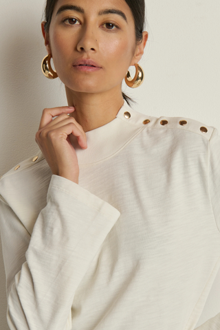 Neda Long Sleeve Tee, Porcelain