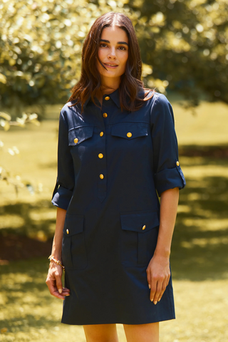 Rory Shirtdress, Mid Navy