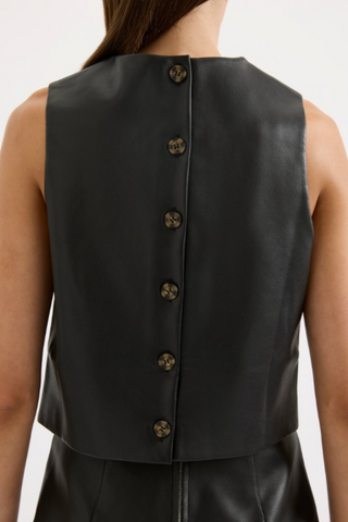 Beaumont Leather Top, Black