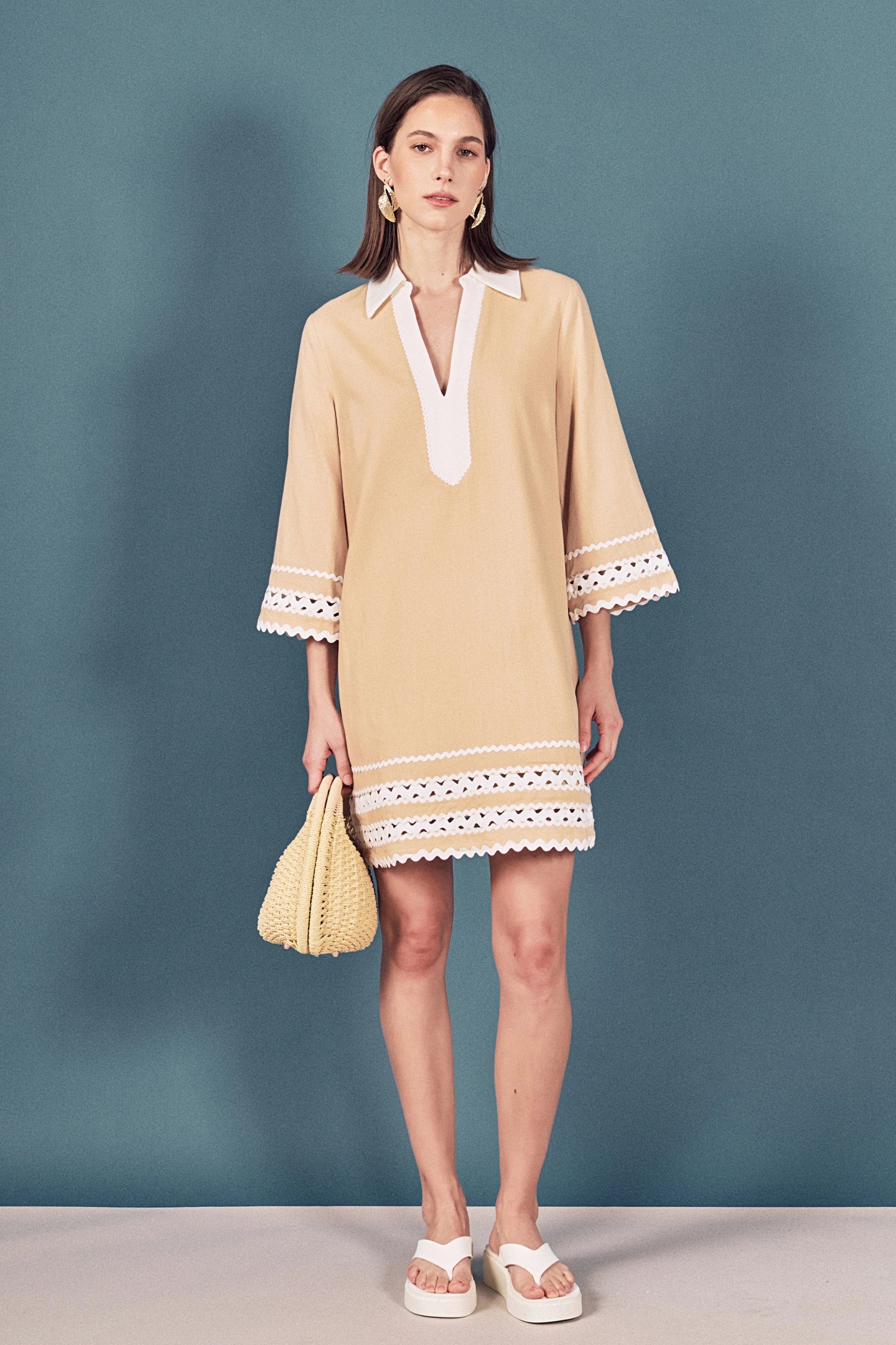 ric rac mini dress Ric Rac Mini Dress, Beige Monkee's of the West End