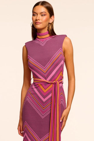 Karolina Dress, Pink Petunia Chevron
