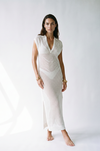 Sasha/Yvette Collar Tank, White