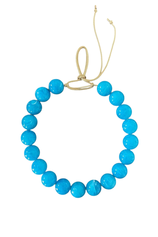KMS Gems Chunky Beaded Necklace featuring oversized 20mm beads on an adjustable silk cord.