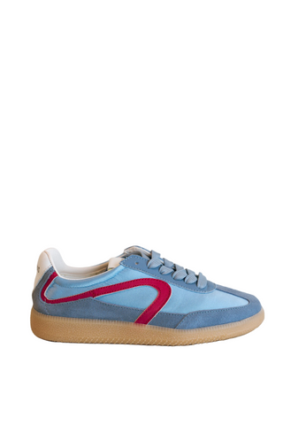 Verbenas Simona sneaker in sea and pink with mesh panels and colorful accents
