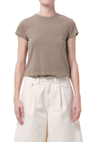 AGOLDE Adine organic cotton fitted tee in Trail.