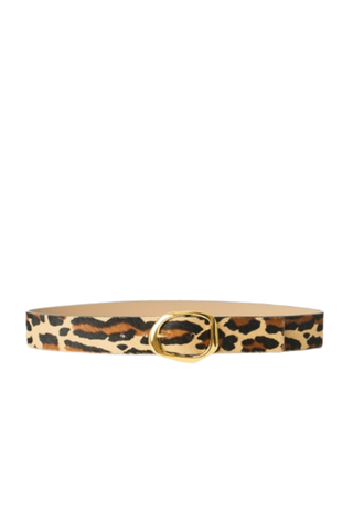 Edmond Mini Calf-Hair Belt, Leopard + Gold