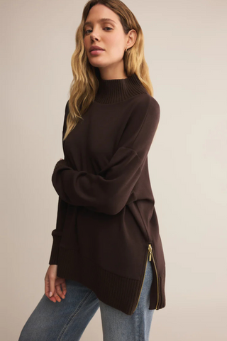 Sable Rib Sweatshirt, Chocolate Cherry