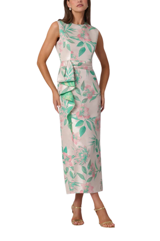 Silvia Dress, Blush/Kelly Green