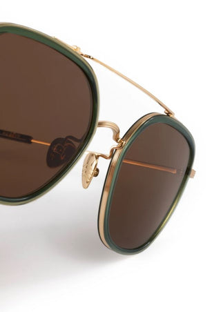 Austin Sunglasses, 18K Titanium + Bottle Green + Zulu