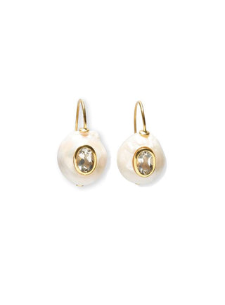 Pearl Pablo Earrings, Green Amethyst