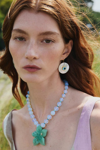 Taj Earrings, Blue Topaz
