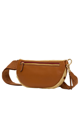 Charles Crossbody Med, Cocoa Raffia