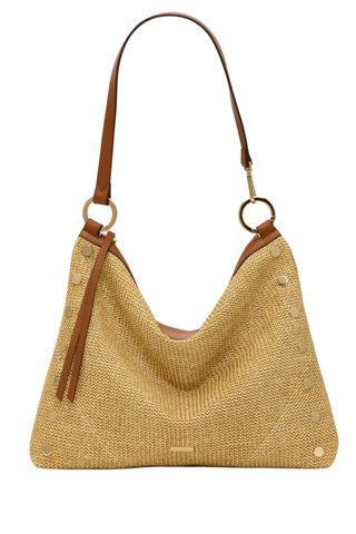 Kyle Lrg Handbag, Cocoa Raffia