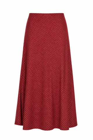 Crestview Plaid Skirt, Red Dahlia