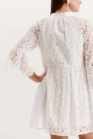 Abbie Eyelet Dress, White