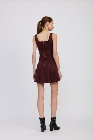 Delphine Mini Dress, Plum Brown
