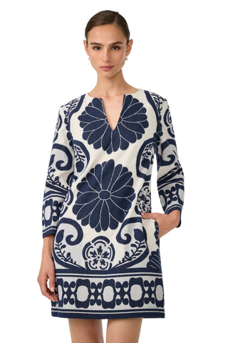 Amy Dress, Sumi Blue/Whitewash