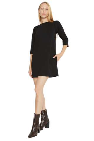 Ponte A-Line Dress, Black